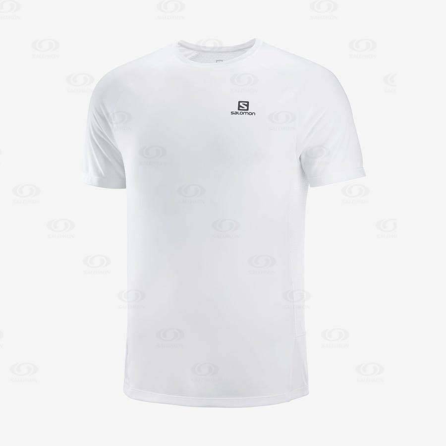 White Salomon PROMO CROSS REBEL Men\'s T Shirts | US-A2102