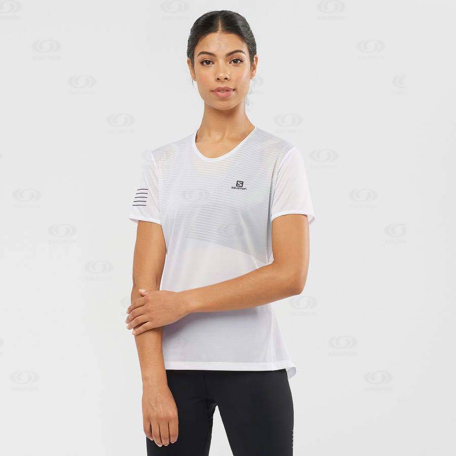 White Salomon SENSE Women's T Shirts | US-M1692