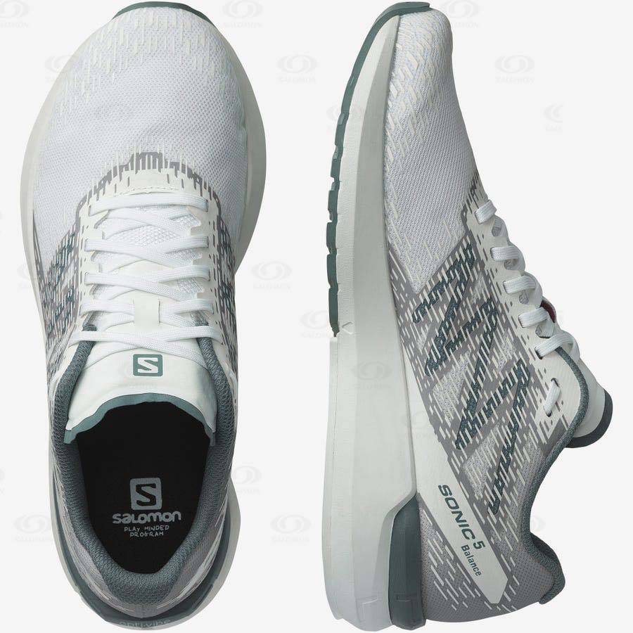 White Salomon SONIC 5 BALANCE Men's Running Shoes | US-W4140