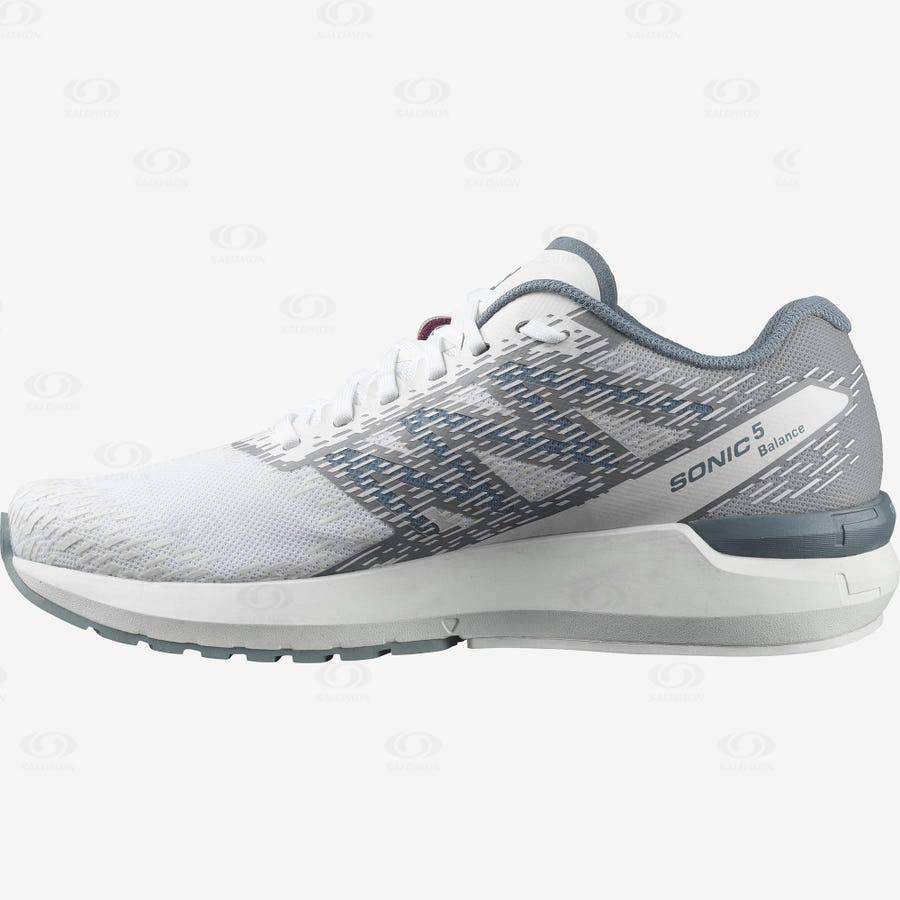 White Salomon SONIC 5 BALANCE Men's Running Shoes | US-W4140