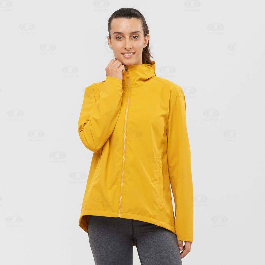 Yellow Salomon COMET WP JKT W Women's Waterproof Jackets | US-N2485