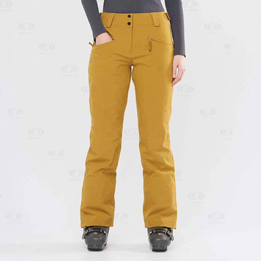 Yellow Salomon EDGE Women's Ski Pants | US-M1601