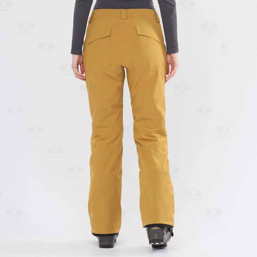 Yellow Salomon EDGE Women's Ski Pants | US-M1601