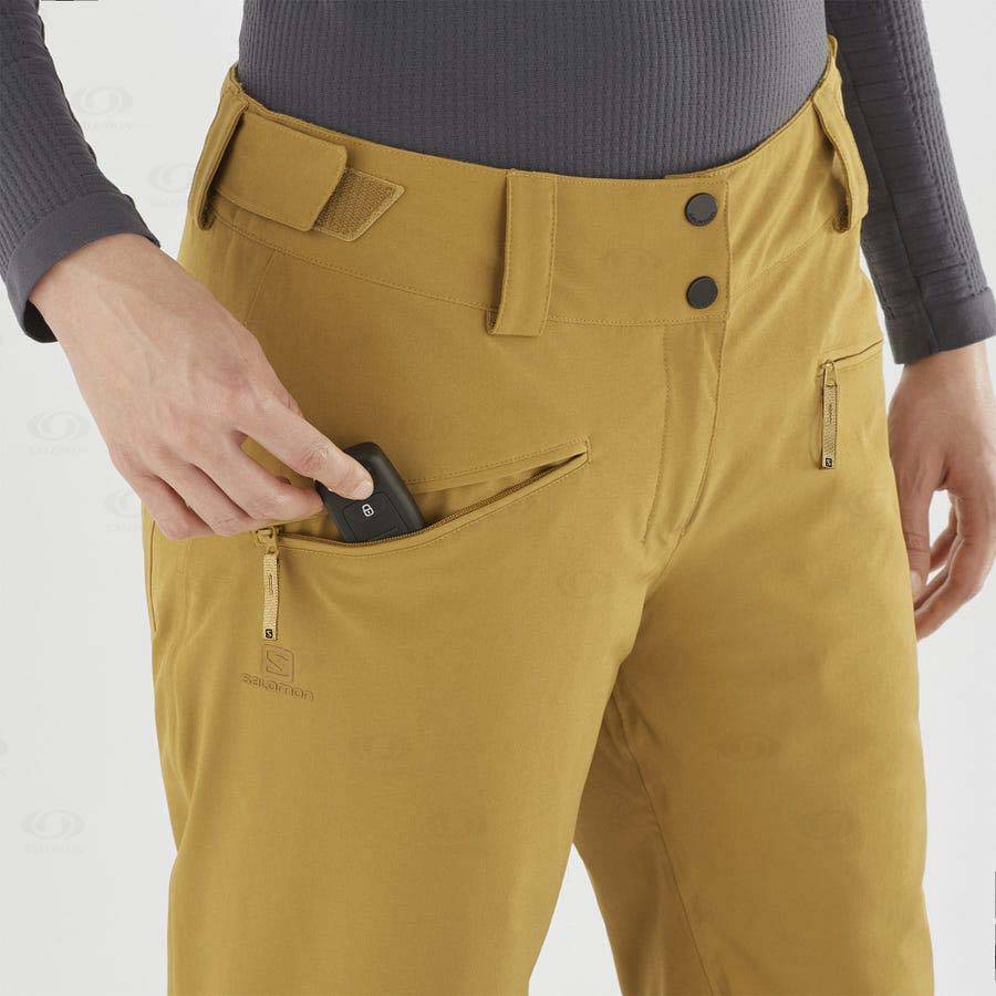 Yellow Salomon EDGE Women's Ski Pants | US-M1601