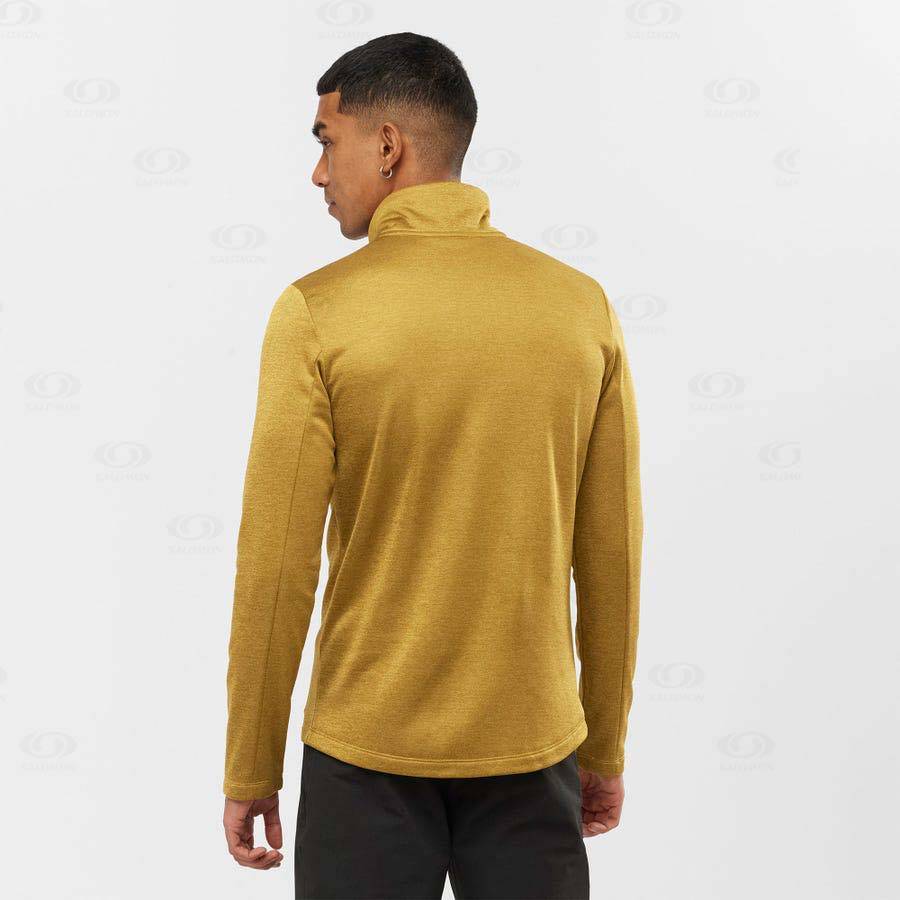 Yellow Salomon ESSENTIAL LIGHTWARM SEAMLESS Men's Hoodie | US-S1842