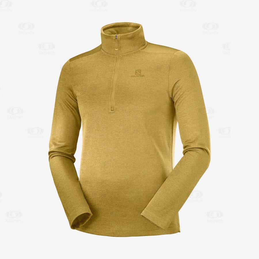 Yellow Salomon ESSENTIAL LIGHTWARM SEAMLESS Men\'s Hoodie | US-S1842