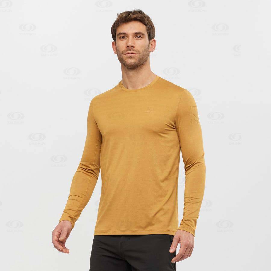 Yellow Salomon OUTLINE Men's T Shirts | US-L1130