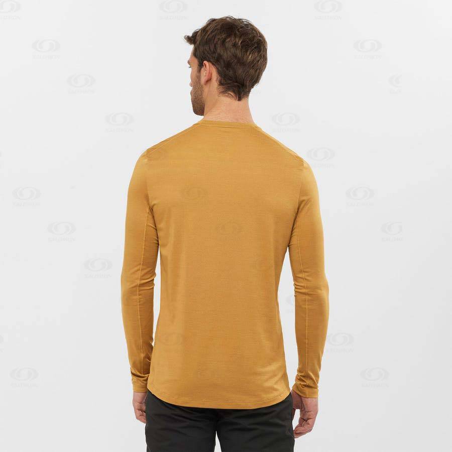 Yellow Salomon OUTLINE Men's T Shirts | US-L1130