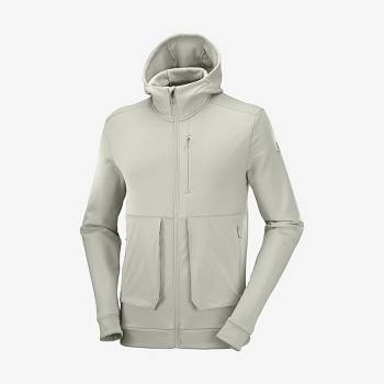 Beige Salomon ESSENTIAL WARM FLEECE Men's Hoodie | US-S2311