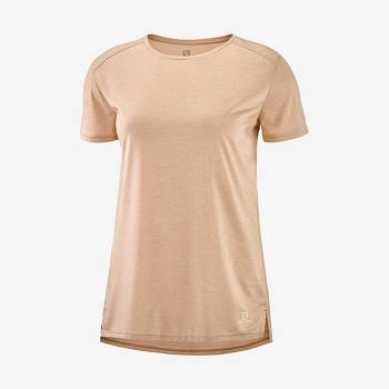 Beige Salomon OUTLINE SUMMER Women's T Shirts | US-W1800