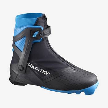 Black / Blue Salomon S/MAX CARBON SKATE MV PROLINK Women's Ski Boots | US-L2600