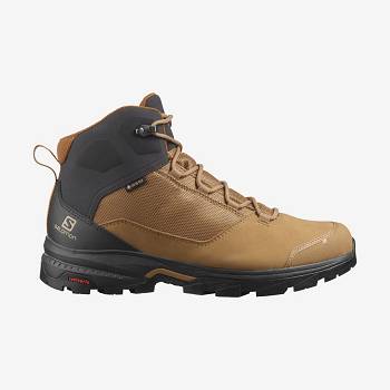 Black / Brown Salomon OUTWARD GORE-TEX Men's Hiking Shoes | US-N1911