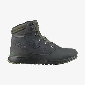 Black / Green Salomon UTILITY WINTER CLIMASALOMON™ Men's Waterproof Boots | US-N1232