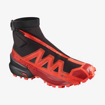 Black / Red Salomon SNOWSPIKE CLIMASALOMON™ WATERPROOF Women's Trail Running Shoes | US-wA1430