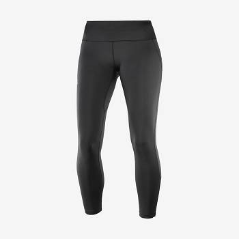 Black Salomon AGILE LONG Women's Running Tights | US-O1558