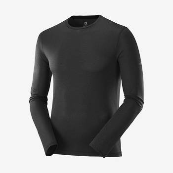 Black Salomon AGILE Men's T Shirts | US-M1139