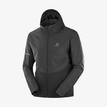 Black Salomon AGILE WIND Men's Windbreakers Jacket | US-L1536