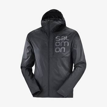 Black Salomon BONATTI CROSS WIND Men's Windbreakers Jacket | US-O1217