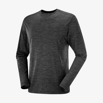 Black Salomon OUTLIFE MERINO BLEND Men's T Shirts | US-S2157