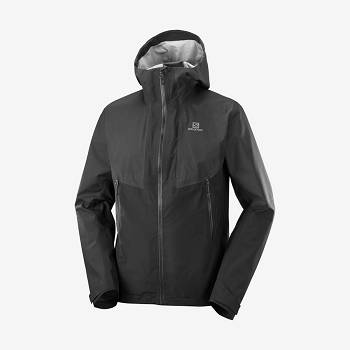 Black Salomon OUTLINE GORE-TEX HYBRID Men's Waterproof Jackets | US-W1540