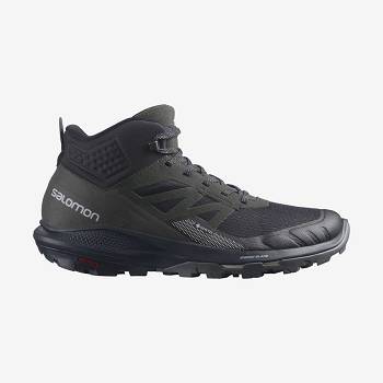 Black Salomon OUTPULSE MID GORE-TEX Men's Hiking Shoes | US-M2553