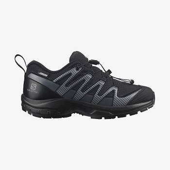 Black Salomon XA PRO V8 CLIMASALOMON™ WATERPROOF kids Trail Running Shoes | US-W2700