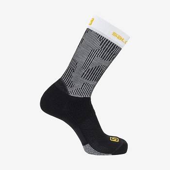 Black Salomon X ULTRA CREW Men's Socks | US-wL1277