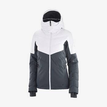 Black / White Salomon NEW PREVAIL Women's Ski Jackets | US-W1510