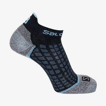 Blue / Grey Salomon ULTRA LOW Men's Socks | US-A2431