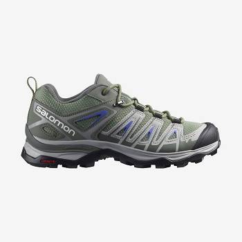 Green / Grey Salomon X ULTRA PIONEER Women's Hiking Shoes | US-W1390