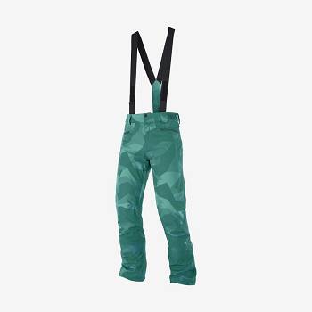 Green Salomon EDGE Men's Ski Pants | US-M1650