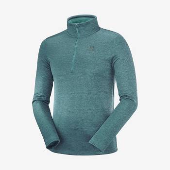 Green Salomon ESSENTIAL LIGHTWARM SEAMLESS Men's Hoodie | US-N2471