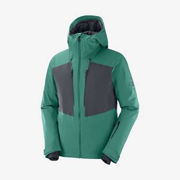 Green Salomon HIGHLAND Men's Ski Jackets | US-M2098