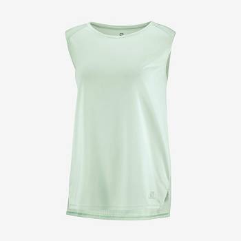 Green Salomon OUTLINE SUMMER Women's T Shirts | US-O1355