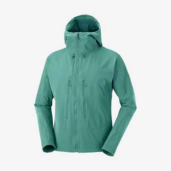 Green Salomon OUTPEAK SOFTSHELL Men's Softshell Jackets | US-O1712