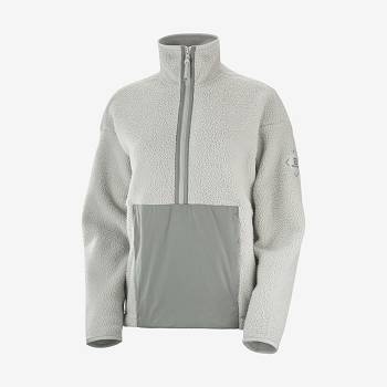 Green Salomon SNOWSHELTER TEDDY Women's Hoodie | US-O1931