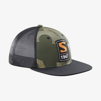 Green Salomon TRUCKER Men's Hats | US-O1733