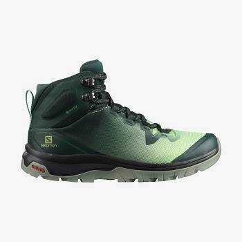 Green Salomon VAYA MID GORE-TEX Women's Hiking Shoes | US-W1690