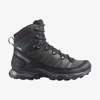 Grey / Black / Green Salomon X ULTRA TREK GORE-TEX Men's Waterproof Shoes | US-N2387