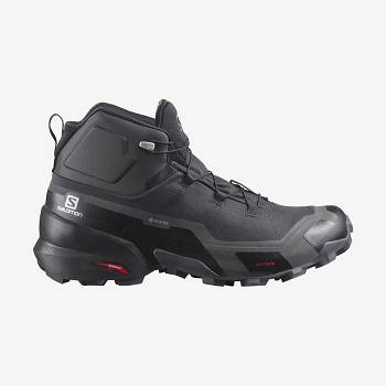 Grey / Black Salomon CROSS HIKE MID GORE-TEX Men's Hiking Shoes | US-O1889