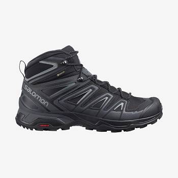 Grey / Black Salomon X ULTRA 3 MID GORE-TEX Men's Hiking Shoes | US-O1551