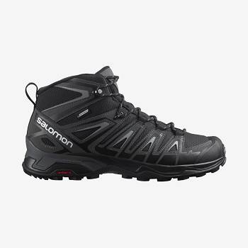 Grey / Black Salomon X ULTRA PIONEER MID CLIMASALOMON™ WATERPROOF Men's Hiking Shoes | US-M1006