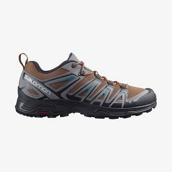 Grey / Brown Salomon X ULTRA PIONEER Men's Hiking Shoes | US-M1083