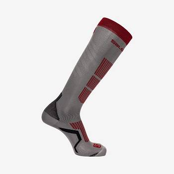 Grey / Red Salomon S/PRO Men's Socks | US-O1798