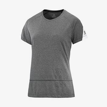 Grey Salomon CROSS RUN GRAPHIC Women's T Shirts | US-S2234