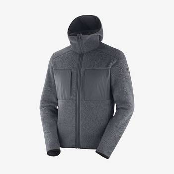 Grey Salomon ESSENTIAL WARM TEDDY Men's Hoodie | US-O2491