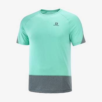 Mint Salomon CROSS RUN Men's T Shirts | US-L1109