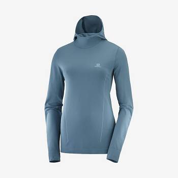 Navy Salomon ESSENTIAL SEAMLESS Women's Hoodie | US-S1401