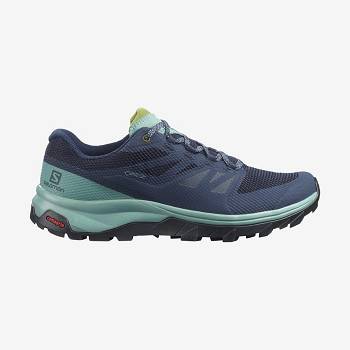 Navy Salomon OUTLINE WIDE GORE-TEX Women's Waterproof Shoes | US-L2145