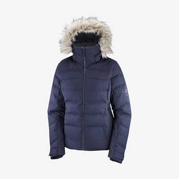 Navy Salomon STORMCOZY Women's Ski Jackets | US-S1779